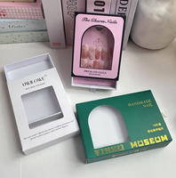 Boîte de rangement pour ongles recyclée avec doublure en éponge, présentoir pour faux ongles, conteneur de rangement pour salon de manucure, fournitures DIY à domicile, étuis d'emballage pour ongles