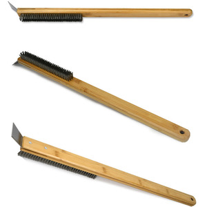 Brosse pour four à pizza avec manche en bois et poils en acier inoxydable, brosse de nettoyage pour four à pizza lavable au lave-vaisselle, accessoires pour four à pizza - Product Image 3