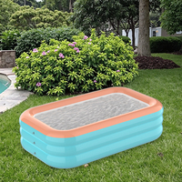 Piscine gonflable pour bébé - Grande baignoire rectangulaire pour enfants et adultes, piscine familiale portable, piscine gonflable pour jardin