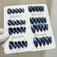 Faux ongles carrés en acrylique, courts, à presser, pour doigts, luxe, couverture complète, dégradé, couleur foncée, pour nail art, vente en gros