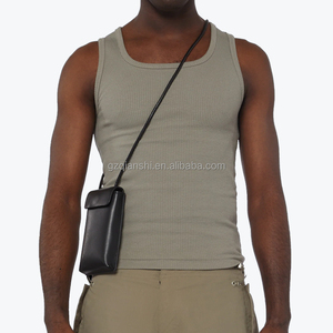 Débardeur de compression côtelé pour homme en coton épais, sans manches, pour la gym, le fitness et la course - Product Image 2