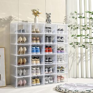 Household PP Injection <b>Foldable</b> Plastic Storage <b>Box</b> Stackable Shoe Organizer with Drop Front Access for Home Use - Product Image 2