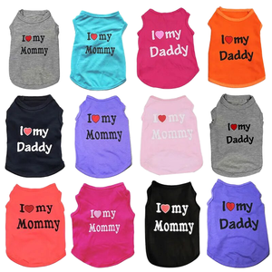 Chaleco de punto <span class=keywords><strong>para</strong></span> perro directo de fábrica con estampado de 'I Love My Daddy Mommy', camiseta sin mangas <span class=keywords><strong>para</strong></span> cachorro - Product Image 1