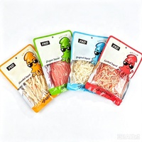Sachet en aluminium Mylar imprimé sur mesure à trois soudures latérales avec fenêtre, thermoscellable, pour l'emballage de fruits de mer et de snacks prêts à consommer