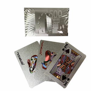 Diseño de Cartas de Juego de 500 <span class=keywords><strong>Euros</strong></span>, Cartas de Juego Personalizadas, Impermeables, de Plástico, con Lámina Plateada, para Póker - Product Image 3