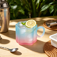 Mug à lait en verre YS Modern Cloud - Compatible micro-ondes et lave-vaisselle, à paroi simple, pour fêtes, design unisexe
