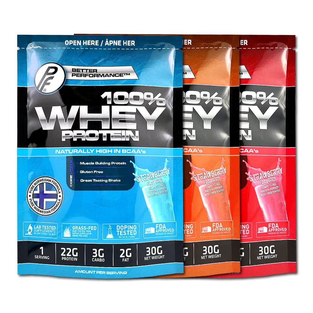 In kỹ thuật số tùy chỉnh phẳng bao bì nhựa Pouch mini kích thước nhỏ mang theo túi cà phê Whey Protein bột Túi