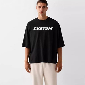 245 300 Gsm goutte épaule coton culture poids lourd Streetwear Dtg impression Logo pour hommes haute qualité Boxy personnalisé surdimensionné t-shirt - Product Image 1