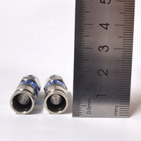 Conector de Compresión Coaxial Cuádruple Tipo F RG6, Carcasa de Latón, Contacto de Cobre Niquelado, Aplicación RF, Clasificación IP40 para Coaxial
