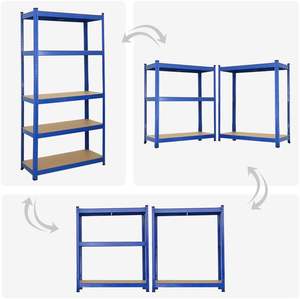 Mega Deal <span class=keywords><strong>Lot</strong></span> de 2 étagères pour charges lourdes 180X90X40 cm Charge maximale 175 kg Étagère de rangement de garage bleue - Product Image 6