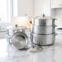 Ensemble de casseroles classiques en aluminium de haute qualité, 12 pièces, prix abordable, faitout en aluminium moulé sous pression, grande poêle à frire en aluminium forgé, ensemble de casseroles à soupe