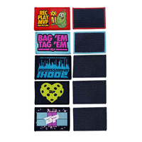 Patches tissés à support velcro presse à chaud personnalisés étiquettes de logo appliques décoratives brodées pour vêtements de club pour enfants