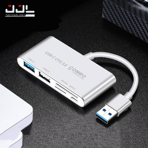 USB-<b>C</b> OTG 3.0 Combo Hub With MicroSD SD Card Reader Aluminum Alloy <b>Type</b> <b>C</b> <b>Adapter</b> For Phone And Computer - Product Image 1