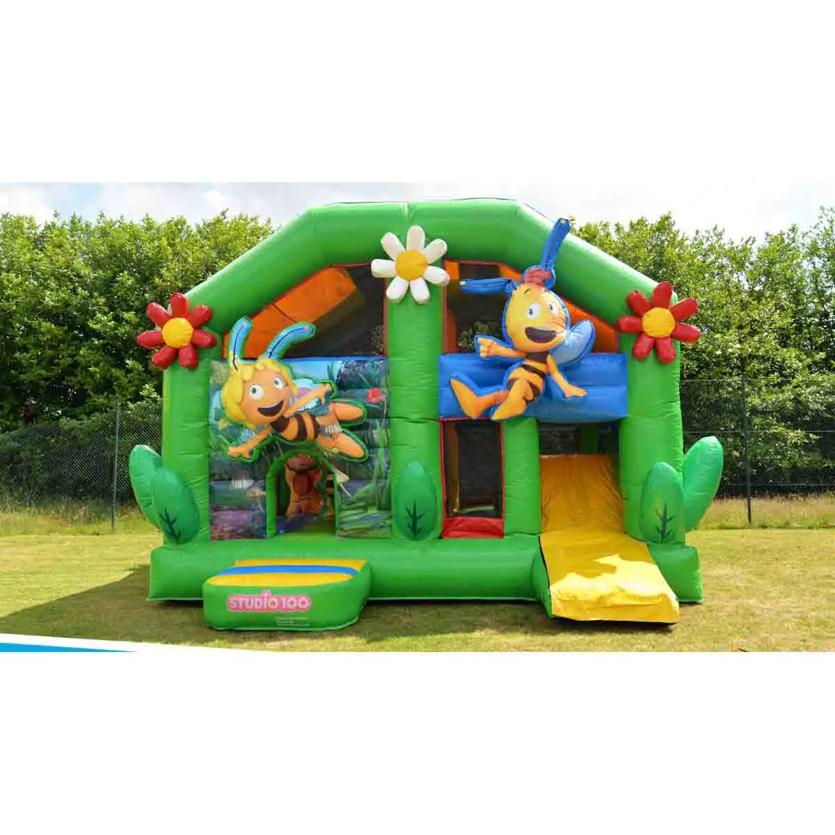 flower bee bouncy castle 5.5 m x 5 m x 4 m inflatable trampoline with durable pvc