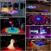 8x8pcs RGB 3-en-1 5050 RGB SMD LED Éclairage de scène portable pour piste de danse, montage au sol, 20W, contrôle DMX, CRI90, 5000K, dimmable