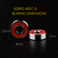 Roulements à billes en céramique 608 de haute qualité 8x22x7mm, emballage personnalisé avec logo, roulements hybrides à gorge profonde pour skateboard professionnel