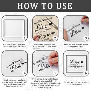 สติกเกอร์ติดเฟอร์นิเจอร์และงานฝีมือแบบวินเทจ พรีเมียม 11 แผ่น ลายตัวอักษรสีดำโทนอุ่น - Product Image 2