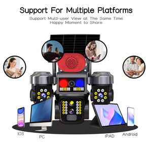 Kamera Keamanan 12MP Ultra HD Tenaga Surya 3-Layar 4G WiFi Lampu Peringatan Ganda 3-Lensa Kamera Pengawas Luar Ruangan - Product Image 6