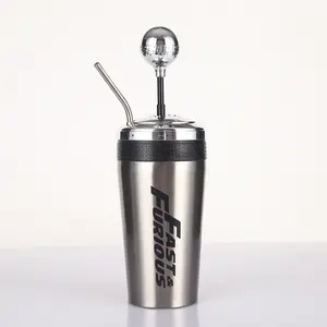 500Ml Snelle En Furieuze Versnellingspook Cup Roestvrij Staal Dubbellaags Isolatiekop Draagbare Versnellingspook Auto Cup