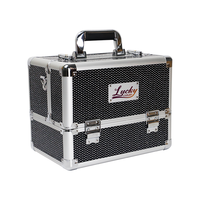 Valise de Maquillage Professionnelle en Aluminium Grande et Durable, Boîte de Rangement Cosmétique, Organisateur de Beauté, Mallette de Voyage à 4 Plateaux Ouverts
