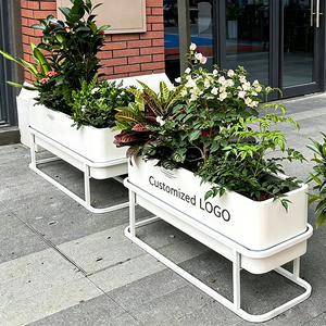 Jardinière surélevée en métal <span class=keywords><strong>pour</strong></span> extérieur, grande boîte de plantation, <span class=keywords><strong>pot</strong></span> de fleurs étanche <span class=keywords><strong>pour</strong></span> la décoration de magasin - Product Image 1
