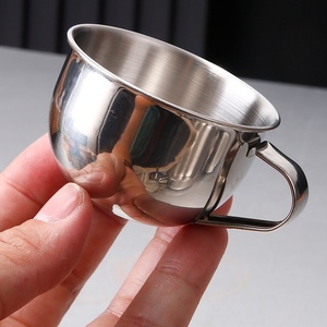 Tazón de acero inoxidable para jabón de afeitar con asa, taza para hombres, para crema de afeitar, espuma limpiadora, herramienta para afeitar - Product Image 3