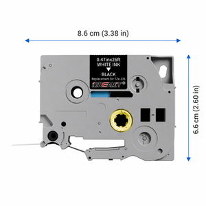 <span class=keywords><strong>Cartucho</strong></span> de Cinta de Etiquetas Laminada Blanca sobre Negra TZe-335 de 12 mm Compatible con la Impresora de Etiquetas <span class=keywords><strong>Brother</strong></span> P-Touch - Product Image 2