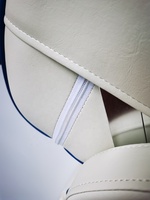 Siège de capitaine pliable pour bateau ponton, siège de pont de yacht, accessoire de bateau, fournitures marines, blanc + bleu ABS/PU