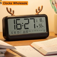 Horloge de table numérique du fabricant d'origine avec hygromètre, fonction snooze, affichage LCD, calendrier, réveil pour chambre d'enfant
