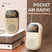 Radio Walkman AM/FM SW Mini Portabel 1100mAh Dapat Diisi Ulang Layar LCD Digital Dukungan Micro SD Koneksi Nirkabel Terintegrasi