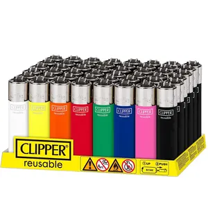Clipper Lighter Large CP11 Black Crystal 48ct Safe Butane Clipper Lighter Reusable Lighter Soft Flame Kitchen Lighter