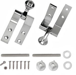 Bisagras universales cromadas de metal sólido y resistente para <span class=keywords><strong>asiento</strong></span> de <span class=keywords><strong>inodoro</strong></span>, pernos modernos de fácil instalación, tornillos, tuercas, 1 Juego para Baño - Product Image 2