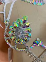 Nouvelle tenue de carnaval Samba style rave : soutien-gorge à armatures, ceinture de culotte et sac à dos à plumes pour festival EDC, Mardi Gras, défilé Jouvert