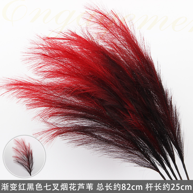 Gradient red and black 7-pronged firework reed branch