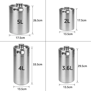 Fût de bière Growler, mini-fûts de bière artisanale 2L/3.6L/4L/5L, conteneur portable pour distribution de bière gazeuse pour barbecue/fête de brassage - Product Image 3