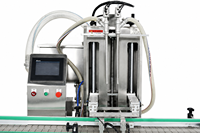 Machine de remplissage entièrement automatique à double tête avec pompe magnétique et système d'alimentation automatique par piston