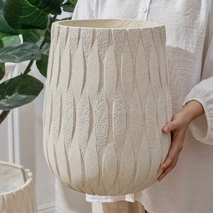 Ánh sáng sang trọng cao cấp magiê bùn hoa nồi lớn fiddle lá <span class=keywords><strong>ficus</strong></span> Lily cây tre ống cao tầng chậu hoa lớn - Product Image 4