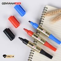 Marqueur permanent GENVANA personnalisé avec logo, double pointe, encre permanente, stylo de marquage pour CD, vente en gros de papeterie en vrac