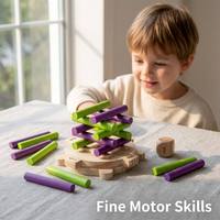 Nuevo Juego de Bloques de Construcción Apilables con Varillas de Equilibrio, Juego de Mesa Educativo para Niños, Diversión Familiar