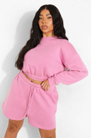 Ensembles de sweat-shirt court pour femmes deux pièces survêtement en coton polaire ensembles de shorts surdimensionnés personnalisés