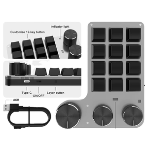 BSSY)Bt Version 12 Tasten <span class=keywords><strong>3</strong></span>-Drehregler Makro Benutzerdefinierte Programmierung Mini Mechanische Tastatur Hot-Swappable - Product Image 1