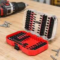 TOOLJOY Jeu de 41 embouts de tournevis à chocs en acier S2, zone de torsion rouge, embout hexagonal 1/4, embouts magnétiques Phillips Torx pour perceuse