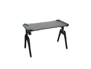 Wholesale <b>Gaming</b> Desk With RGB Carbon Fiber Surface Metal Frame T-Shape <b>Gaming</b> Table With Cup Holder For Home Office - Product Image 2