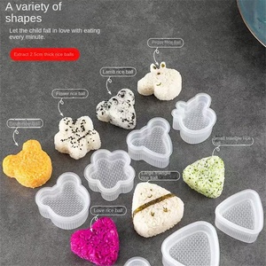 Ensemble de moules à boulettes de riz pour sushi de style japonais, moule triangulaire en plastique pour bento et algues, outils pour sushi pour bébés - Product Image 3