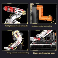 1034 Pièces Blocs de Construction Techniques en Plastique Robot Interplanétaire Modèle DIY Kit de Petites Particules à Assembler Lumières Rouges
