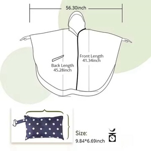 Poncho Impermeable Personalizado para <span class=keywords><strong>Mujer</strong></span>, Ponchos de Lluvia con Cremallera, Impermeable Plegable para <span class=keywords><strong>Mujer</strong></span>, para Caminar al Aire Libre, Ciclismo, Festivales - Product Image 3