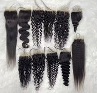 3 faisceaux avec fermeture Vague profonde Cheveux Brésiliens Avec Droite Cheveux Brésiliens Dentelle Frontale Fermeture DHL Livraison Gratuite