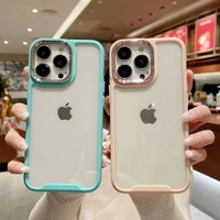 Coque de protection pour appareil photo en PC électroplaqué multicolore pour iPhone 11 12 13 14 15 16 17 18 Pro Max