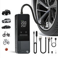 Compresseur d'air portable sans fil mini 150 PSI, gonfleur à batterie grande capacité, moniteur de pression des pneus, manomètre numérique, arrêt automatique