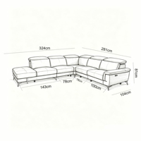L-vormige modulaire lederen moderne relaxfauteuil set woonkamermeubilair luxe bank sectioneel